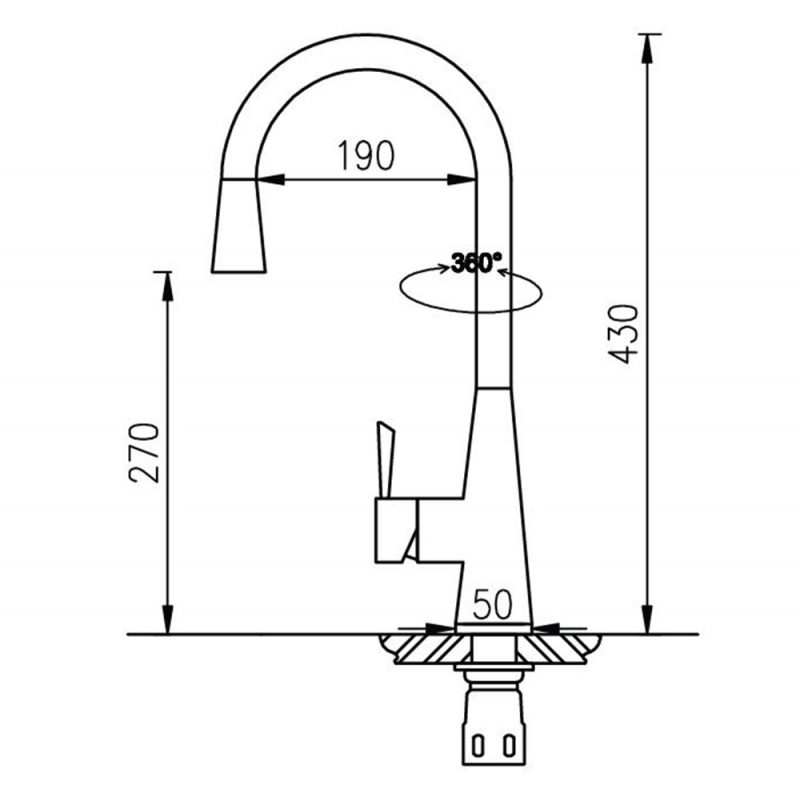 Kích thước Vòi rửa bát Roslerer RL-268