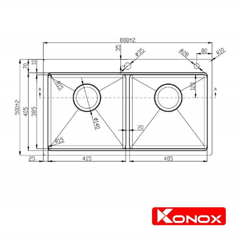 Chậu rửa bát Konox KN8850TD