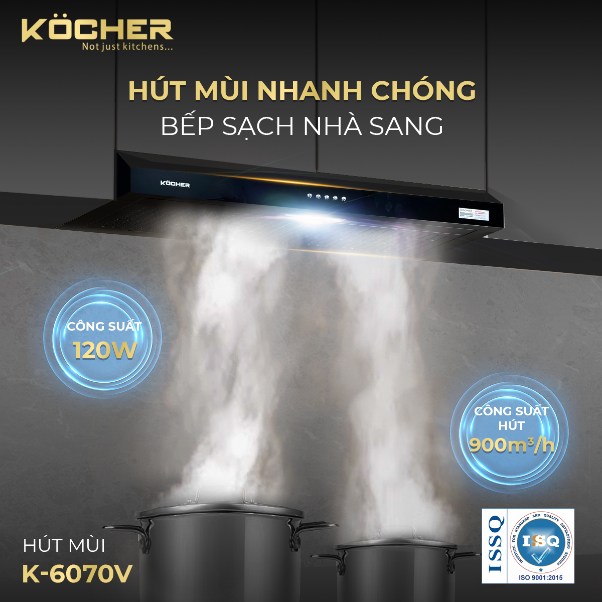 KC SOCIAL K 6070V hut mui nhanh chong